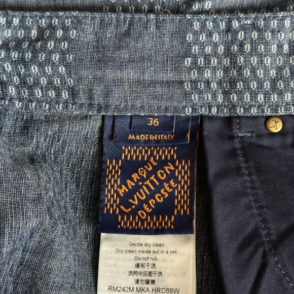 Louis Vuitton Blue Damier Denim Shorts - Picture 4 of 8